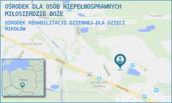 OŚRODEK REHABILITACJI DZIENNEJ DLA DZIECI - OŚRODEK DLA OSÓB NIEPEŁNOSPRAWNYCH MIŁOSIERDZIE BOŻE - UL. GLIWICKA 366,  MIKOŁÓW