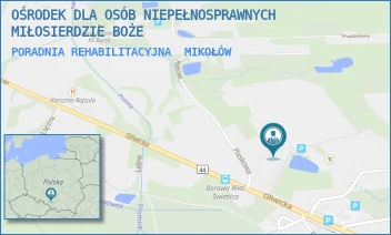 PORADNIA REHABILITACYJNA - OŚRODEK DLA OSÓB NIEPEŁNOSPRAWNYCH MIŁOSIERDZIE BOŻE - UL. GLIWICKA 366,  MIKOŁÓW