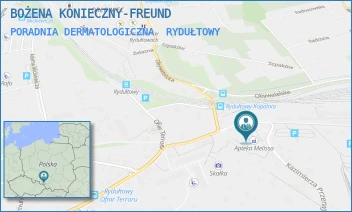 PORADNIA DERMATOLOGICZNA - BOŻENA KONIECZNY-FREUND - UL. TETMAJERA 150,  RYDUŁTOWY