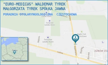 PORADNIA OTOLARYNGOLOGICZNA - "EURO-MEDICUS" WALDEMAR TYREK MAŁGORZATA TYREK SPÓŁKA JAWNA - UL. KOPALNIANA 4,  CZĘSTOCHOWA