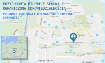 PORADNIA CHIRURGII URAZOWO-ORTOPEDYCZNEJ - PRZYCHODNIA MILOWICE SPÓŁKA Z OGRANICZONĄ ODPOWIEDZIALNOŚCIĄ - UL. KRZYSZTOFA KAMILA BACZYŃSKIEGO 14 C,  SOSNOWIEC