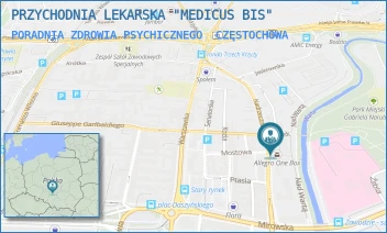 PORADNIA ZDROWIA PSYCHICZNEGO - PRZYCHODNIA LEKARSKA "MEDICUS BIS" - NADRZECZNA 46/48,  CZĘSTOCHOWA