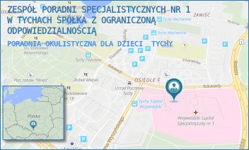 PORADNIA OKULISTYCZNA DLA DZIECI - ZESPÓŁ PORADNI SPECJALISTYCZNYCH NR 1 W TYCHACH SPÓŁKA Z OGRANICZONĄ ODPOWIEDZIALNOŚCIĄ - UL. EDUKACJI 102,  TYCHY