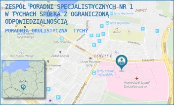 PORADNIA OKULISTYCZNA - ZESPÓŁ PORADNI SPECJALISTYCZNYCH NR 1 W TYCHACH SPÓŁKA Z OGRANICZONĄ ODPOWIEDZIALNOŚCIĄ - UL. EDUKACJI 102,  TYCHY
