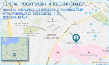 ODDZIAŁ CHIRURGII DZIECIĘCEJ Z PODODDZIAŁEM OTOLARYNGOLOGII DZIECIĘCEJ ( I) - SZPITAL PEDIATRYCZNY W BIELSKU-BIAŁEJ - UL. SOBIESKIEGO 83,  BIELSKO-BIAŁA
