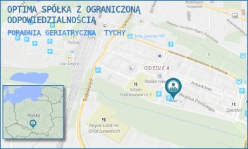 PORADNIA GERIATRYCZNA - OPTIMA SPÓŁKA Z OGRANICZONĄ ODPOWIEDZIALNOŚCIĄ - UL. WOJSKA POLSKIEGO 4,  TYCHY