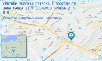 PORADNIA GINEKOLOGICZNA - CENTRUM ZDROWIA DZIECKA I RODZINY IM. JANA PAWŁA II W SOSNOWCU SPÓŁKA Z O.O. - UL. MARSZAŁKA JÓZEFA PIŁSUDSKIEGO 9,  SOSNOWIEC