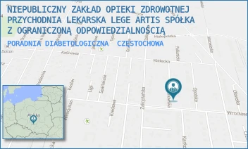 PORADNIA DIABETOLOGICZNA - NIEPUBLICZNY ZAKŁAD OPIEKI ZDROWOTNEJ PRZYCHODNIA LEKARSKA LEGE ARTIS SPÓŁKA Z OGRANICZONĄ ODPOWIEDZIALNOŚCIĄ - UL. KUTNOWSKA 4,  CZĘSTOCHOWA