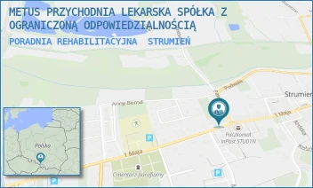 PORADNIA REHABILITACYJNA - METUS PRZYCHODNIA LEKARSKA SPÓŁKA Z OGRANICZONĄ ODPOWIEDZIALNOŚCIĄ - UL. 1 MAJA 18,  STRUMIEŃ