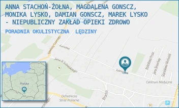 PORADNIA OKULISTYCZNA - ANNA STACHOŃ-ŻOŁNA, MAGDALENA GONSCZ, MONIKA LYSKO, DAMIAN GONSCZ, MAREK LYSKO - NIEPUBLICZNY ZAKŁAD OPIEKI ZDROWO - UL. ŁANOWA 5,  LĘDZINY