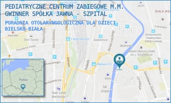 PORADNIA OTOLARYNGOLOGICZNA DLA DZIECI - PEDIATRYCZNE CENTRUM ZABIEGOWE SPÓŁKA Z OGRANICZONĄ ODPOWIEDZIALNOŚCIĄ - UL. CYNIARSKA 24,  BIELSKO-BIAŁA