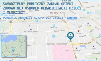PORADNIA REHABILITACYJNA DLA DZIECI - SAMODZIELNY PUBLICZNY ZAKŁAD OPIEKI ZDROWOTNEJ CENTRUM REHABILITACJI DZIECI I MŁODZIEŻY - UL. 3 MAJA 10,  ZABRZE