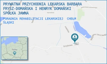 PORADNIA REHABILITACJI LEKARSKIEJ - PRYWATNA PRZYCHODNIA LEKARSKA BARBARA FRYSZ-DOMAŃSKA I HENRYK DOMAŃSKI SPÓŁKA JAWNA - UL. IMIELIŃSKA 189,  CHEŁM ŚLĄSKI