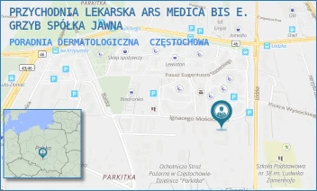 PORADNIA DERMATOLOGICZNA - PRZYCHODNIA LEKARSKA ARS MEDICA BIS E. GRZYB SPÓŁKA JAWNA - UL. MOŚCICKIEGO 7,  CZĘSTOCHOWA