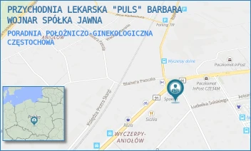 PORADNIA POŁOŻNICZO-GINEKOLOGICZNA - PRZYCHODNIA LEKARSKA "PULS" BARBARA WOJNAR SPÓŁKA JAWNA - UL. KONARSKIEGO 6,  CZĘSTOCHOWA