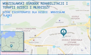 DZIAŁ FIZJOTERAPII DLA DZIECI - WODZISŁAWSKI OŚRODEK REHABILITACJI I TERAPII DZIECI I MŁODZIEŻY - UL. KARDYNAŁA STEFANA WYSZYŃSKIEGO 20,  WODZISŁAW ŚLĄSKI