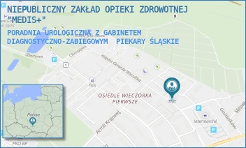 PORADNIA UROLOGICZNA Z GABINETEM DIAGNOSTYCZNO-ZABIEGOWYM - NIEPUBLICZNY ZAKŁAD OPIEKI ZDROWOTNEJ "MEDIS+" - UL. KS.KPT.G.WACULIKA 2/BRAK,  PIEKARY ŚLĄSKIE