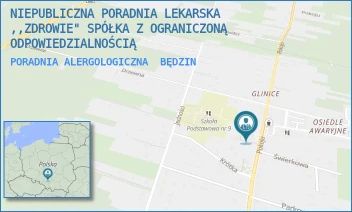 PORADNIA ALERGOLOGICZNA - NIEPUBLICZNA PORADNIA LEKARSKA ,,ZDROWIE" SPÓŁKA Z OGRANICZONĄ ODPOWIEDZIALNOŚCIĄ - UL. POKOJU 91,  BĘDZIN