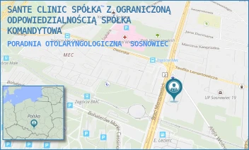 PORADNIA OTOLARYNGOLOGICZNA - SANTE CLINIC SPÓŁKA Z OGRANICZONĄ ODPOWIEDZIALNOŚCIĄ SPÓŁKA KOMANDYTOWA - UL. AL. WOLNOŚCI 6,  SOSNOWIEC