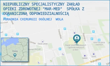PORADNIA CHIRURGII OGÓLNEJ - NIEPUBLICZNY SPECJALISTYCZNY ZAKŁAD OPIEKI ZDROWOTNEJ "MAR-MED"  SPÓŁKA Z OGRANICZONĄ ODPOWIEDZIALNOŚCIĄ - UL. POPRZECZNA 1,  WOLA