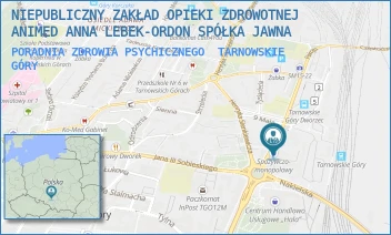 PORADNIA ZDROWIA PSYCHICZNEGO - NIEPUBLICZNY ZAKŁAD OPIEKI ZDROWOTNEJ ANIMED ANNA LEBEK-ORDON SPÓŁKA JAWNA - MARSZAŁKA JÓZEFA PIŁSUDSKIEGO 9A,  TARNOWSKIE GÓRY