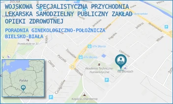 PORADNIA GINEKOLOGICZNO-POŁOŻNICZA - WOJSKOWA SPECJALISTYCZNA PRZYCHODNIA LEKARSKA SAMODZIELNY PUBLICZNY ZAKŁAD OPIEKI ZDROWOTNEJ - UL. WILLOWA 2A,  BIELSKO-BIAŁA