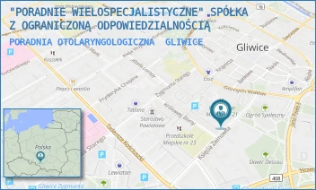 PORADNIA OTOLARYNGOLOGICZNA - "PORADNIE WIELOSPECJALISTYCZNE" SPÓŁKA Z OGRANICZONĄ ODPOWIEDZIALNOŚCIĄ - UL. ZIEMOWITA 6,  GLIWICE