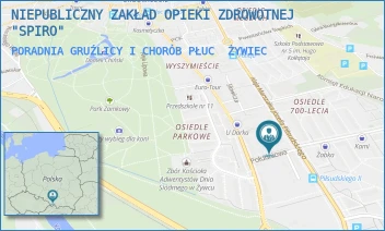 PORADNIA GRUŹLICY I CHORÓB PŁUC - NIEPUBLICZNY ZAKŁAD OPIEKI ZDROWOTNEJ "SPIRO" - ALEJA PIŁSUDSKIEGO  76,  ŻYWIEC
