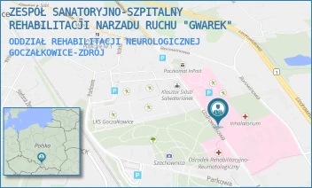 ODDZIAŁ REHABILITACJI NEUROLOGICZNEJ - ZESPÓŁ SANATORYJNO-SZPITALNY REHABILITACJI NARZADU RUCHU "GWAREK" - UL. UZDROWISKOWA 51,  GOCZAŁKOWICE-ZDRÓJ