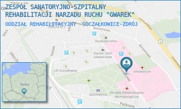 ODDZIAŁ REHABILITACYJNY - ZESPÓŁ SANATORYJNO-SZPITALNY REHABILITACJI NARZADU RUCHU "GWAREK" - UL. UZDROWISKOWA 51,  GOCZAŁKOWICE-ZDRÓJ