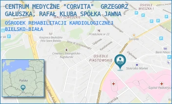 OŚRODEK REHABILITACJI KARDIOLOGICZNEJ - CENTRUM MEDYCZNE "CORVITA"  GRZEGORZ GAŁUSZKA, RAFAŁ KLUBA SPÓŁKA JAWNA - UL. SOBIESKIEGO 89/50,  BIELSKO-BIAŁA