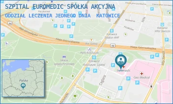 ODDZIAŁ LECZENIA JEDNEGO DNIA - SZPITAL EUROMEDIC SPÓŁKA AKCYJNA - UL. TADEUSZA KOŚCIUSZKI 92,  KATOWICE