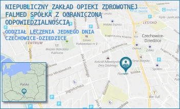 ODDZIAŁ LECZENIA JEDNEGO DNIA - NIEPUBLICZNY ZAKŁAD OPIEKI ZDROWOTNEJ FALMED SPÓŁKA Z OGRANICZONĄ ODPOWIEDZIALNOŚCIĄ - UL. KRÓTKA 4,  CZECHOWICE-DZIEDZICE
