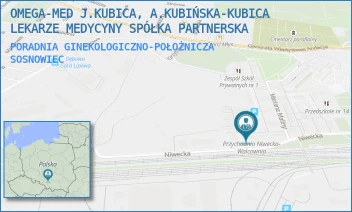 PORADNIA GINEKOLOGICZNO-POŁOŻNICZA - OMEGA-MED J.KUBICA, A.KUBIŃSKA-KUBICA LEKARZE MEDYCYNY SPÓŁKA PARTNERSKA - UL. NIWECKA 18,  SOSNOWIEC