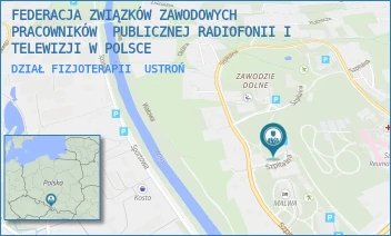 DZIAŁ FIZJOTERAPII - FEDERACJA ZWIĄZKÓW ZAWODOWYCH PRACOWNIKÓW  PUBLICZNEJ RADIOFONII I TELEWIZJI W POLSCE - UL. SZPITALNA 31,  USTROŃ