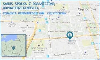 PORADNIA DERMATOLOGICZNA - SANUS SPÓŁKA Z OGRANICZONĄ ODPOWIEDZIALNOŚCIĄ - UL. KOPERNIKA 45,  CZĘSTOCHOWA