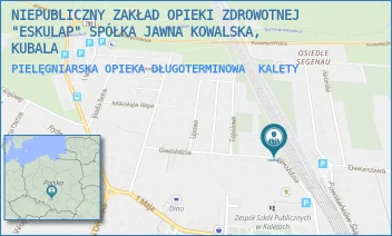 PIELĘGNIARSKA OPIEKA DŁUGOTERMINOWA - NIEPUBLICZNY ZAKŁAD OPIEKI ZDROWOTNEJ "ESKULAP" SPÓŁKA JAWNA KOWALSKA, KUBALA - UL. GWOŹDZIA 2,  KALETY