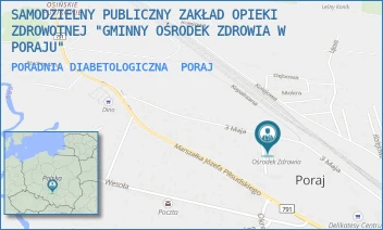 PORADNIA DIABETOLOGICZNA - SAMODZIELNY PUBLICZNY ZAKŁAD OPIEKI ZDROWOTNEJ "GMINNY OŚRODEK ZDROWIA W PORAJU" - UL. 3 MAJA 25,  PORAJ