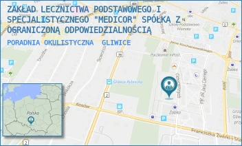 PORADNIA OKULISTYCZNA - ZAKŁAD LECZNICTWA PODSTAWOWEGO I SPECJALISTYCZNEGO "MEDICOR" SPÓŁKA Z OGRANICZONĄ ODPOWIEDZIALNOŚCIĄ - UL. CICHOCIEMNYCH 14,  GLIWICE