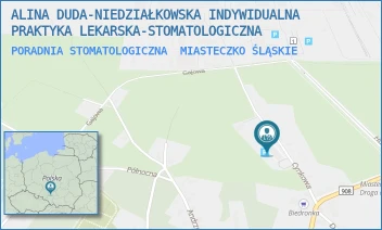 PORADNIA STOMATOLOGICZNA - ALINA DUDA-NIEDZIAŁKOWSKA INDYWIDUALNA PRAKTYKA LEKARSKA-STOMATOLOGICZNA - UL. CYNKOWA 6,  MIASTECZKO ŚLĄSKIE