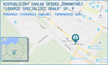 PORADNIA CHIRURGII OGÓLNEJ - NIEPUBLICZNY ZAKŁAD OPIEKI ZDROWOTNEJ "LEKARZE SPECJALIŚCI GRAŁA" SP. P - UL. ZAGÓRSKA 83,  TARNOWSKIE GÓRY
