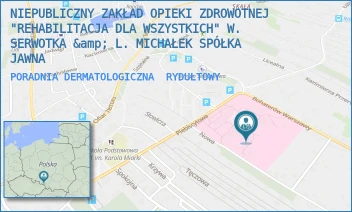 PORADNIA DERMATOLOGICZNA - NIEPUBLICZNY ZAKŁAD OPIEKI ZDROWOTNEJ "REHABILITACJA DLA WSZYSTKICH" W. SERWOTKA &amp; L. MICHAŁEK SPÓŁKA JAWNA - UL. PLEBISCYTOWA 47,  RYDUŁTOWY