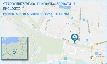 PORADNIA OTOLARYNGOLOGICZNA - STAROCHORZOWSKA FUNDACJA ZDROWIA I EKOLOGII - UL. GABRIELA NARUTOWICZA 1,  CHORZÓW
