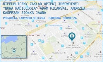 PORADNIA LARYNGOLOGICZNA - NIEPUBLICZNY ZAKŁAD OPIEKI ZDROWOTNEJ "NOWA RADIOLOGIA" ADAM PILAWSKI, ANDRZEJ KASPRZAK SPÓŁKA JAWNA - UL. AL. PIŁSUDSKIEGO 34/634,  DĄBROWA GÓRNICZA