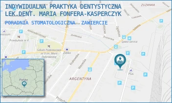 PORADNIA STOMATOLOGICZNA - INDYWIDUALNA PRAKTYKA DENTYSTYCZNA LEK.DENT. MARIA FONFERA-KASPERCZYK - UL. JÓZEFA PIŁSUDSKIEGO 80,  ZAWIERCIE