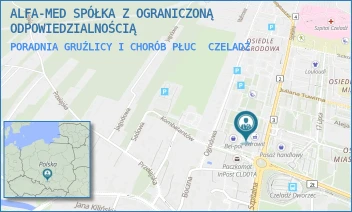 PORADNIA GRUŹLICY I CHORÓB PŁUC - ALFA-MED SPÓŁKA Z OGRANICZONĄ ODPOWIEDZIALNOŚCIĄ - UL. SZPITALNA 11,  CZELADŹ
