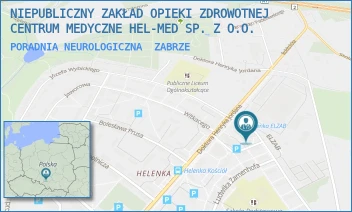 PORADNIA NEUROLOGICZNA - NIEPUBLICZNY ZAKŁAD OPIEKI ZDROWOTNEJ CENTRUM MEDYCZNE HEL-MED SP. Z O.O. - UL. PŁK. FRANCISZKA NIEPOKÓLCZYCKIEGO 36,  ZABRZE