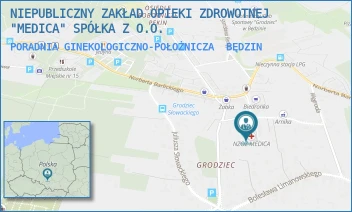 PORADNIA GINEKOLOGICZNO-POŁOŻNICZA - NIEPUBLICZNY ZAKŁAD OPIEKI ZDROWOTNEJ "MEDICA" SPÓŁKA Z O.O. - UL. MJR. BOLESŁAWA ZAGÓRNEGO 21A,  BĘDZIN
