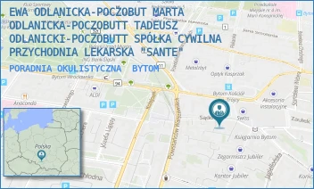 PORADNIA OKULISTYCZNA - SPÓŁKA CYWILNA PRZYCHODNIA LEKARSKA "SANTE" EWA ODLANICKA-POCZOBUTT MARTA ODLANICKA-POCZOBUTT - UL. SĄDOWA 3,  BYTOM