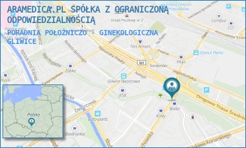 PORADNIA POŁOŻNICZO - GINEKOLOGICZNA - ARAMEDICA.PL SPÓŁKA Z OGRANICZONĄ ODPOWIEDZIALNOŚCIĄ - UL. CZĘSTOCHOWSKA 20/2,  GLIWICE